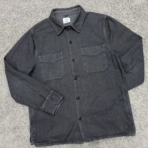 Save Khaki United SKU Shacket Field Shirt Jacket Gray Herringbone USA Mens Large